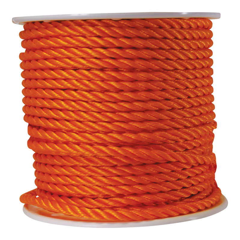 Cuerda de polipropileno trenzada naranja Koch Industries de 1/2 pulg. de diámetro x 200 pies de largo