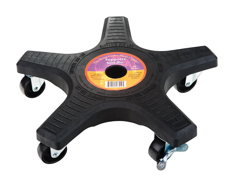 Down Under Decksaver 3.5 pulg. de alto x 15.25 pulg. de ancho x 15.25 pulg. de profundidad x 15.25 pulg. de profundidad Soporte para plantas de plástico negro