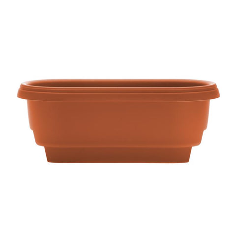 Bloem 9 in. H X 24 in. W X 12 in. D Plastic Deck Rail Planter Terracotta