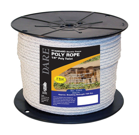 Dare 1/4 in. D X 600 ft. L White Twisted Poly Rope