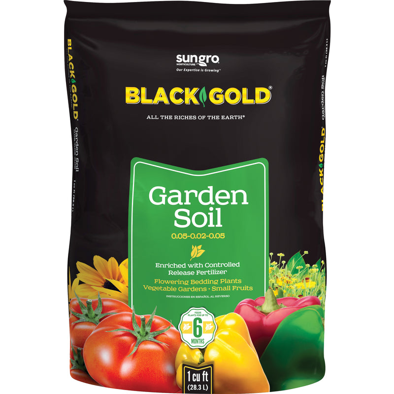 Tierra negra y dorada para huerto de frutas y verduras, 1 pie cúbico