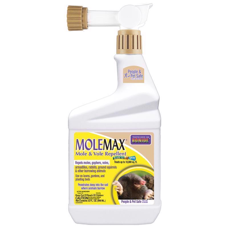 Bonide Molemax Animal Repellent Liquid For Moles and Voles 32 oz (Pack of 12)