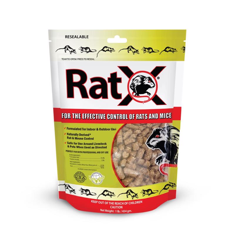 Pellets de cebo no tóxicos RatX para ratones y ratas, 1 libra, 1 paquete
