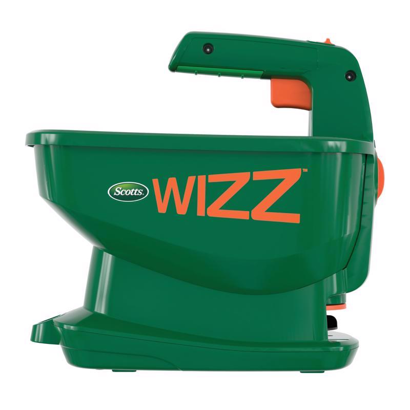 Esparcidor de mano Scotts Wizz de 60 pulg. de ancho para fertilizante/fundente para hielo/semillas, 4 lb