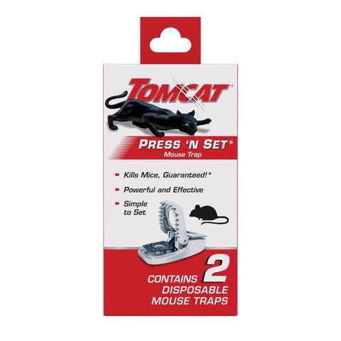 Tomcat Press 'N Set Small Snap Trap For Mice 2 pk (Pack of 8)