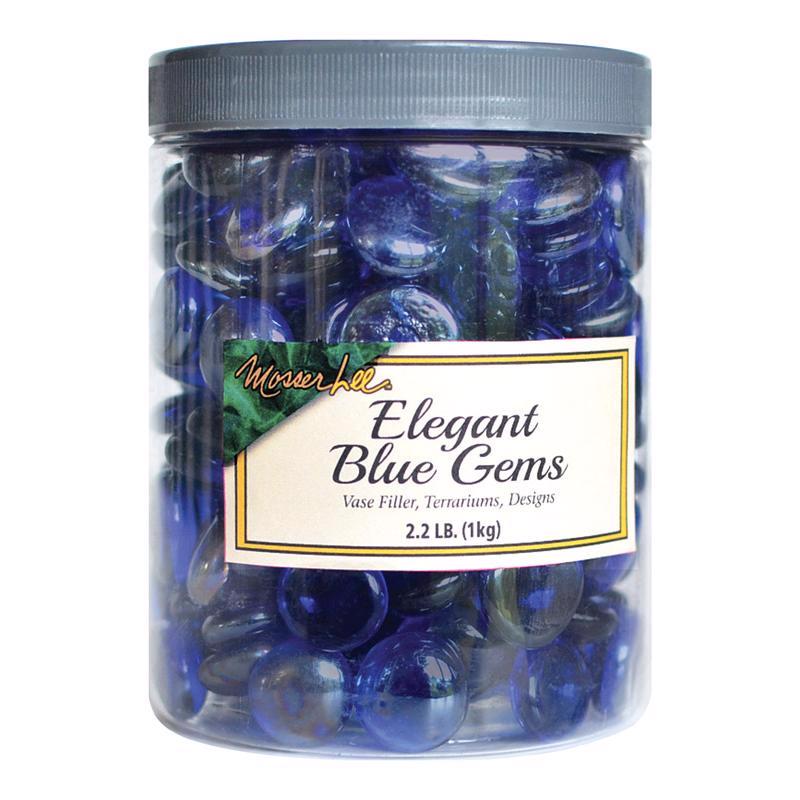 Mosser Lee Elegante Azul Gemas Relleno Decorativo de Vidrio Azul para Florero 2.2 lb