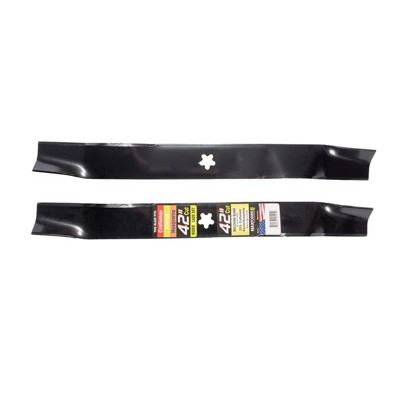 Juego de cuchillas de corte y triturado MaxPower de 42 pulg. para cortacéspedes con plataforma, paquete de 2 unidades