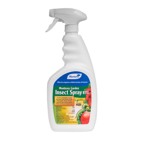 Monterey Garden Insect Spray RTU Organic Insect Killer Liquid 32 oz (Pack of 12)