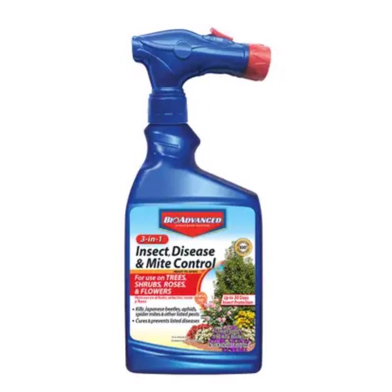 BioAdvanced Control 3 en 1 de enfermedades de insectos y ácaros, líquido, 32 oz. líq.