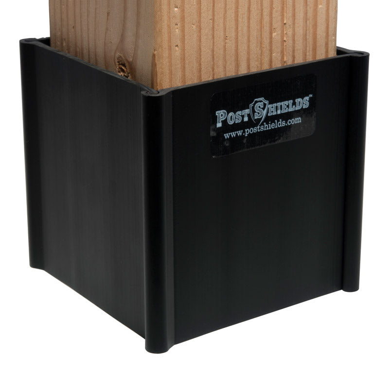 Post Shields Inc. 4 in. H X 4 in. W X 4 in. L PVC Coated Black PVC Fence Post Protection (Pack of 10)
