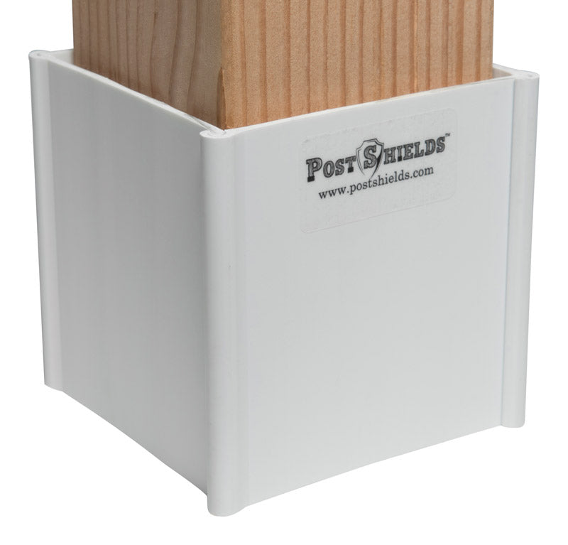 Post Shields Inc. 4 in. H X 4 in. W X 4 in. L PVC Coated White PVC Fence Post Protection (Pack of 10)
