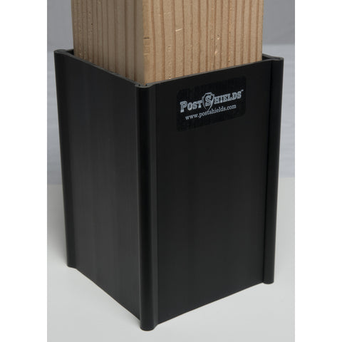Post Shields Inc. 6 in. H X 4 in. W X 4 in. L PVC Coated Black PVC Fence Post Protection (Pack of 10)