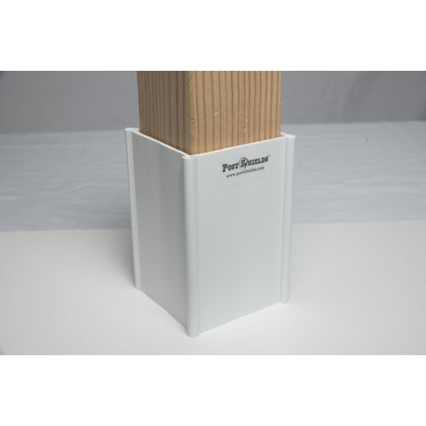 Post Shields Inc. 6 in. H X 4 in. W X 4 in. L PVC Coated White PVC Fence Post Protection (Pack of 10)