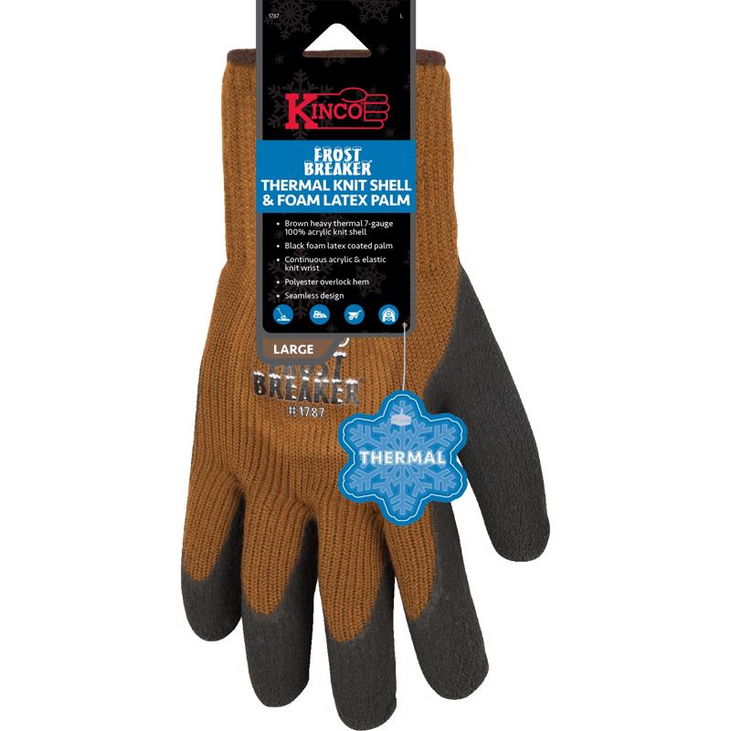 Kinco Men's Indoor/Outdoor Cold Weather Work Gloves Brown XL 1 pair