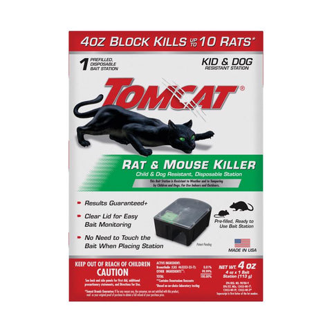 Tomcat Bait Station and Bait Blocks For Mice and Rats 4 oz 1 pk