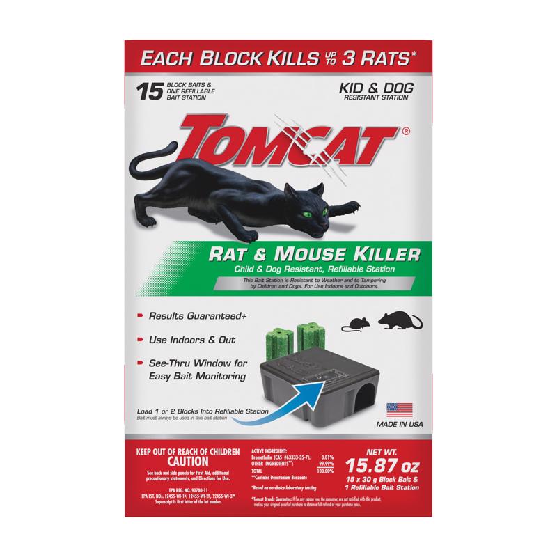 Tomcat Bait Station and Bait Blocks For Mice and Rats 15.87 oz 1 pk