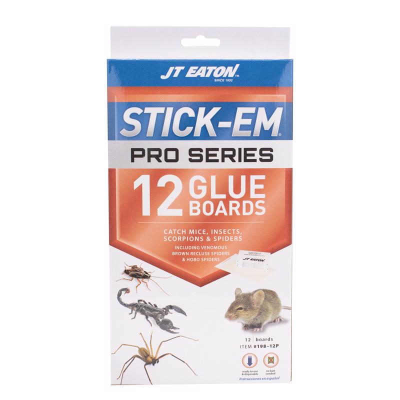 JT Eaton Stick-Em Pro Series Small Glue Board Trap For Insects/Mice/Spiders 12 pk (Pack of 12)