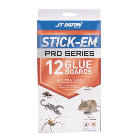 JT Eaton Stick-Em Pro Series Small Glue Board Trap For Insects/Mice/Spiders 12 pk (Pack of 12)