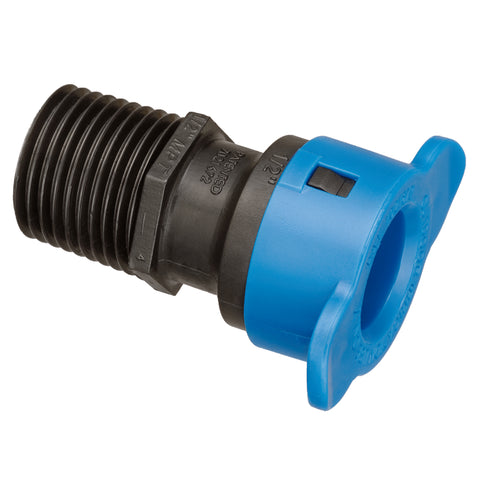 Adaptador Orbit Blu-Lock de 1/2 pulg. de diámetro x 2 pulg. de largo, macho roscado