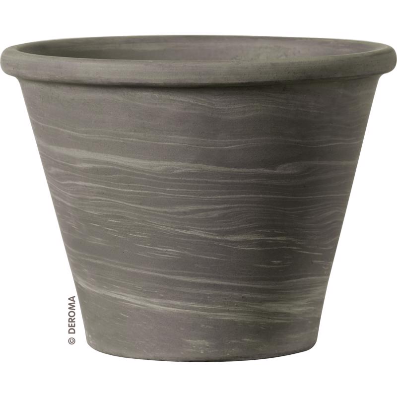 Deroma Duo Grafite 4.96 in. H X 6.7 in. D Clay Vasum Planter Gray