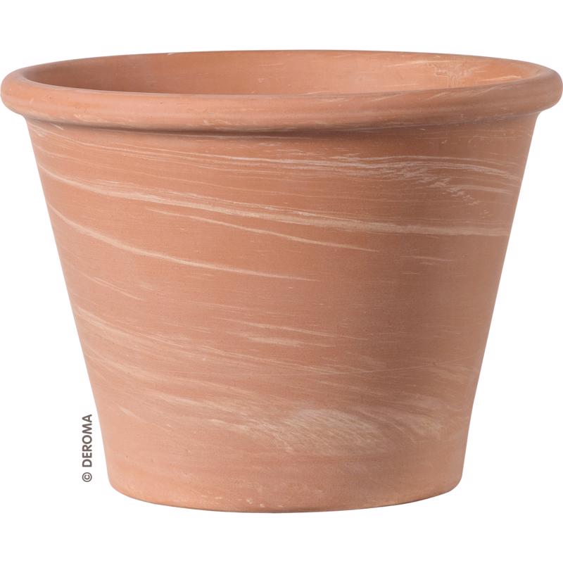Deroma Vasum Duo Maceta de arcilla blanca a rayas, 4,96 pulg. de alto x 6,7 pulg. de diámetro, marrón