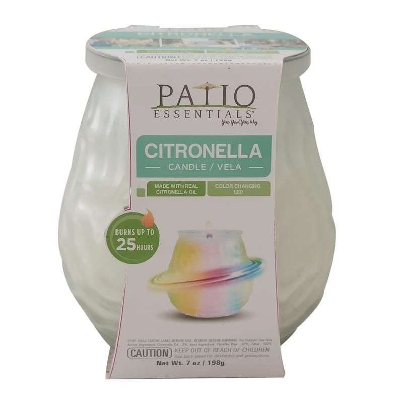 Patio Essentials Citronella Candle with LED Light 7.1 oz (Pack of 12)