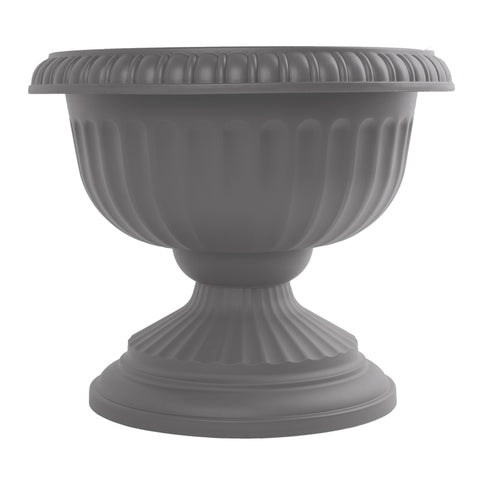 Bloem 14.8 in. H X 18 in. W X 17.8 in. D Plastic Grecian Urn Flower Pot Charcoal (Pack of 6)