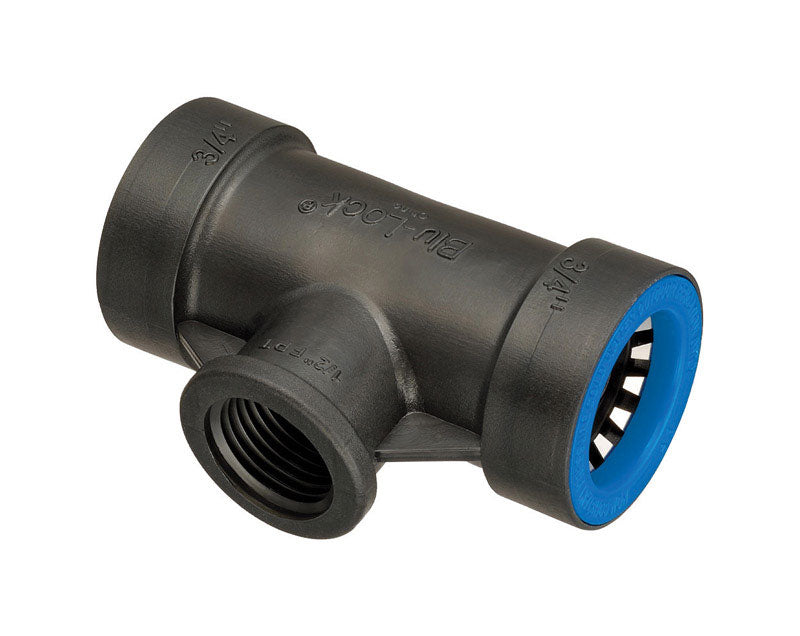 Orbit Blu-Lock 3/4 in. Push X 1/2 in. D FPT Tee Connector (Pack of 15)