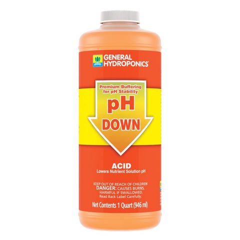 General Hydroponics pH Down Liquid pH Control 1 qt (Pack of 12)