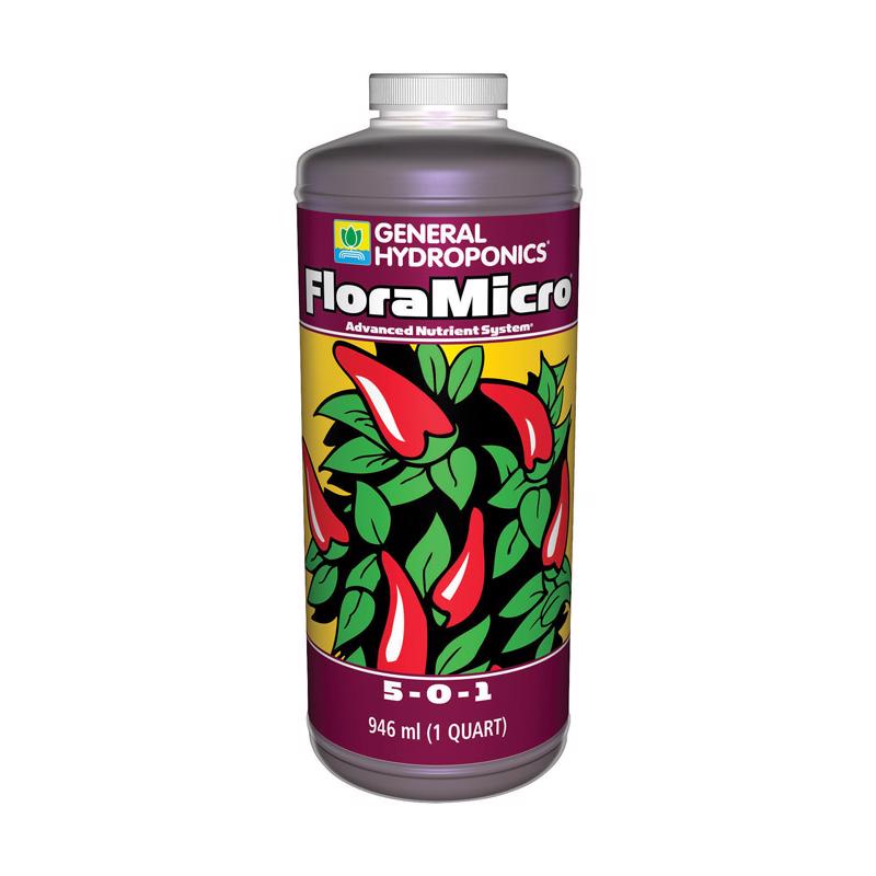 Sistema de nutrientes líquidos Flora Micro de General Hydroponics, 1 pinta