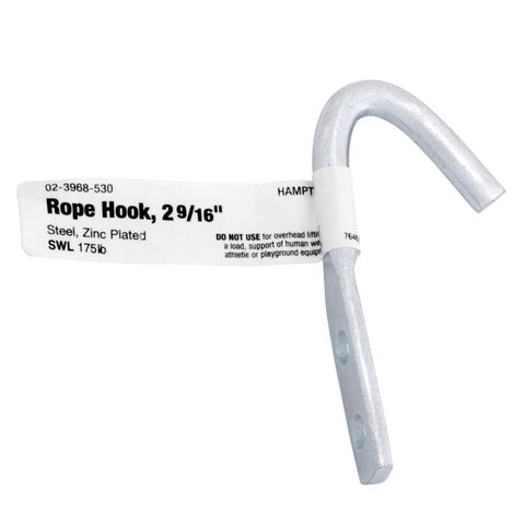Hampton Small Zinc-Plated Silver Steel 2.5625 in. L Rope Binding Hook 175 lb 1 pk (Pack of 10)