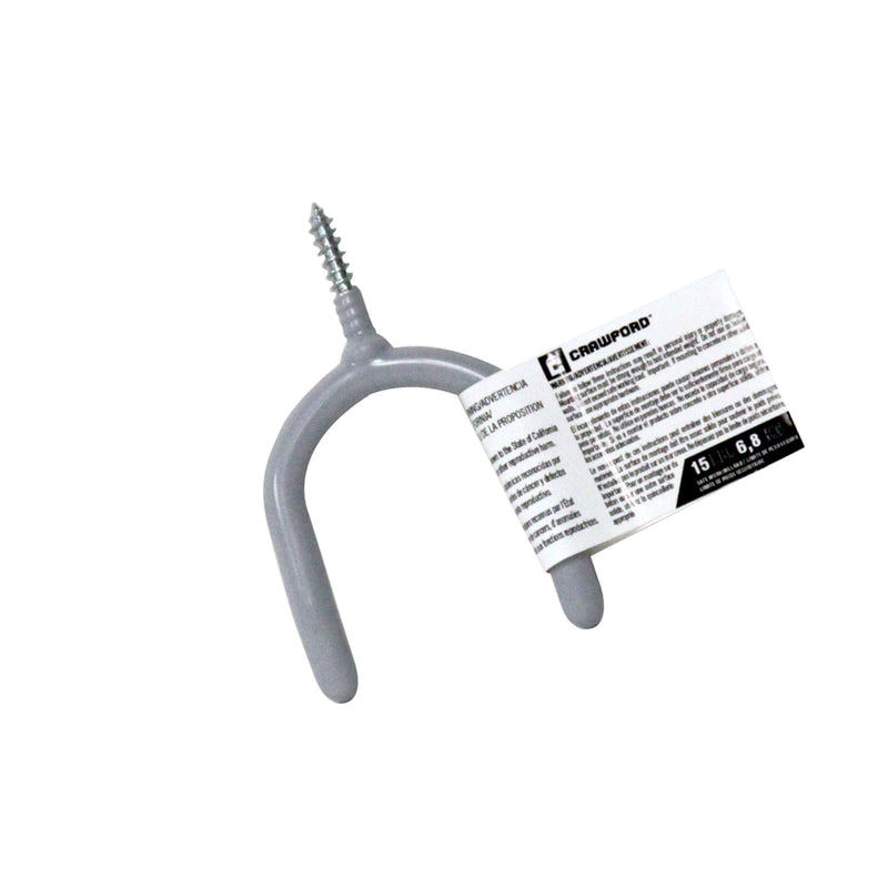 Crawford 4 in. L Vinyl Coated Gray Steel Medium Tool Hook Hook 15 lb. cap. 1 pk (Pack of 25)