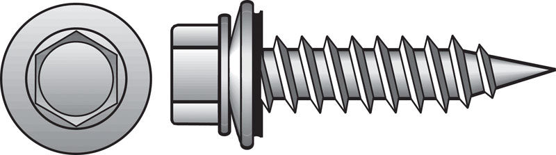 HILLMAN No. 10 Ga. X 2 in. L Hex Hex Head Screws w/Washers 1 pk