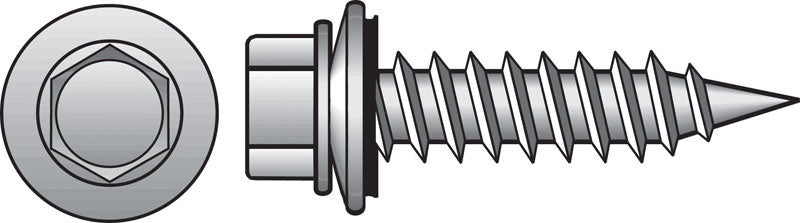 HILLMAN No. 10 Ga. X 2-1/2 in. L Hex Hex Head Screws w/Washers 1 pk