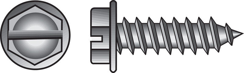 HILLMAN No. 8 Ga. X 1-1/4 in. L Slotted Hex Washer Head Sheet Metal Screws 100 pk
