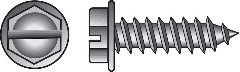 HILLMAN No. 8 Ga. X 1-1/2 in. L Slotted Hex Washer Head Sheet Metal Screws 1 pk