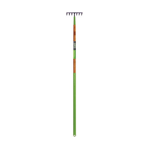 Ames 50.5 in. 7 Tine Steel Level Rake Wood Handle