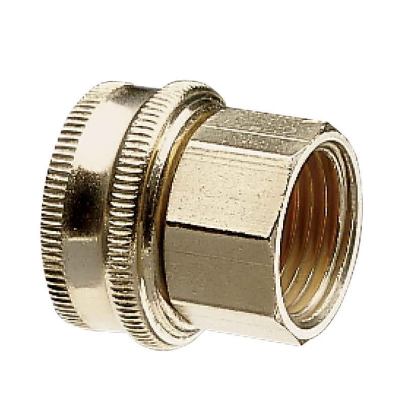 Conector de manguera giratorio doble hembra con rosca de latón Gilmour de 1/2 y 3/4 pulg.