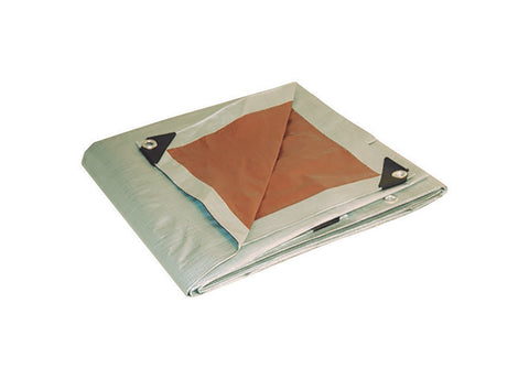 Lona reversible de polietileno de alta resistencia Foremost Dry Top, 20 pies de ancho x 30 pies de largo, marrón/plata
