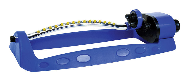 Aspersor oscilante Rugg con cabezal de aluminio y base de trineo, 2750 pies cuadrados