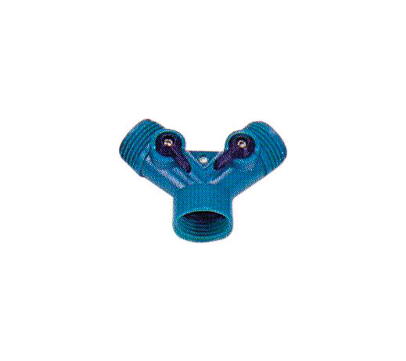 Conector en Y para manguera Rugg de plástico con rosca hembra/macho de 3/4 pulg. con válvulas de cierre (paquete de 30)