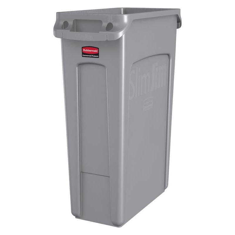 Rubbermaid Slim Jim 23 gal Gray Plastic Garbage Can (Pack of 4)