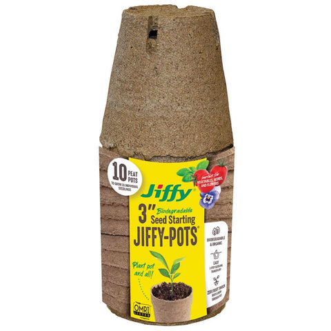 Jiffy 3 in. H Seed Starting Peat Pot 10 pk (Pack of 37)