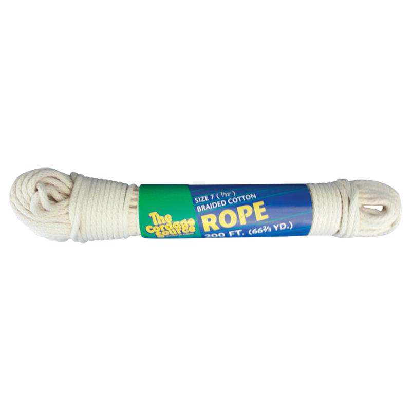 The Cordage Source 7/32 in. D X 200 ft. L White Braided Cotton Clothesline Rope