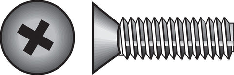HILLMAN No. 8-32 Ga. X 2-1/2 in. L Phillips Flat Head Zinc-Plated Steel Machine Screws 100 pk