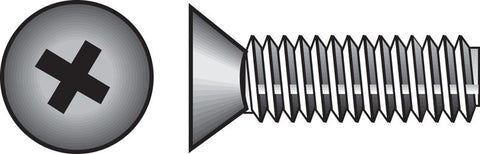HILLMAN No. 8-32 Ga. X 3 in. L Phillips Flat Head Zinc-Plated Steel Machine Screws 1 pk