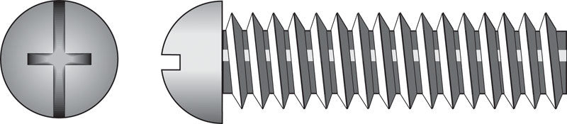 HILLMAN No. 6-32 Ga. X 2-1/2 in. L Combination Round Head Zinc-Plated Steel Machine Screws 100 pk