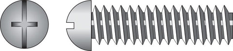 HILLMAN No. 8-32 Ga. X 2-1/2 in. L Combination Round Head Zinc-Plated Steel Machine Screws 100 pk