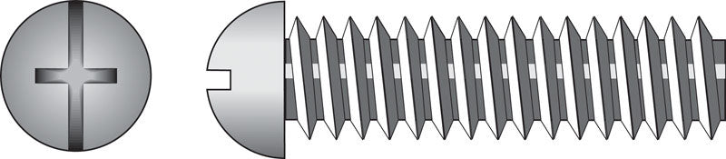 HILLMAN No. 8-32 Ga. X 3 in. L Combination Round Head Zinc-Plated Steel Machine Screws 100 pk