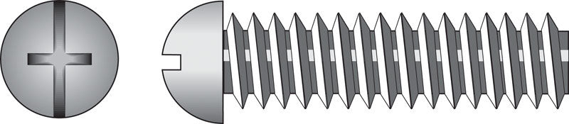 HILLMAN No. 1/4-20 Ga. X 3-1/2 in. L Combination Round Head Zinc-Plated Steel Machine Screws 100 pk